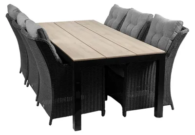 Produktbild von 7-teiliges Gartenset | 6 verstellbare Gartenstühle Dublin | Gartentisch Limasol 225 cm