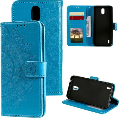 Image de Nokia 1.3 Housse de téléphone portable Flip Case Cover Housse de téléphone portable Mandala Bleu