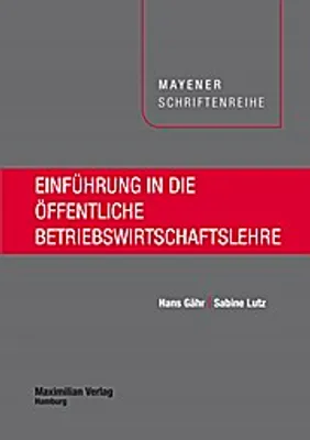 Produktbild von Einführung in die öffentliche Betriebswirtschaftslehre