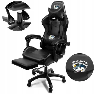 Immagine prodotto di Sedia da gaming con massaggiatore per la schiena e poggiapiedi per giocatori Nero Nuovo