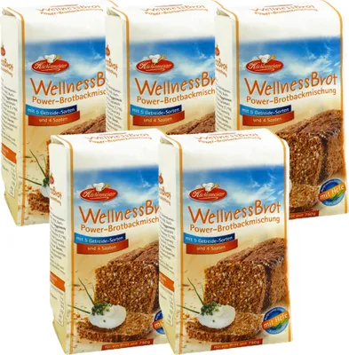 Produktbild von BIELMEIER Brotbackmischung Wellnessbrot Power 5 Stück á 500 g Küchenmeister