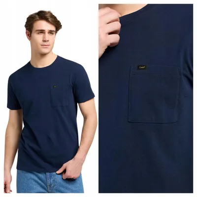 Obrázek produktu pro Lee | Pánské tričko Ultimate Pocket Tee, námořnická modř, volnočasová bavlněná košile, velikost L