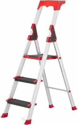 Zdjęcie produktu dla Drabina aluminiowa montażowa magazynowa profesjonalna HIGHER 3 stopniowa 150kg