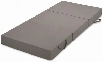 Imagen del producto de Colchón plegable para invitados, de 3 piezas – Colchón plegable con espuma extra gruesa (15 cm) – Colchón plegable para invitados, ideal para adultos – con asa de transporte – funda lavable – color gris, 75 x 195 x 15 cm