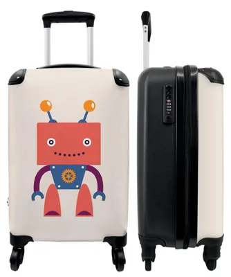 Productafbeelding van Kinderkoffer met robotprint - Handbagage - Rood