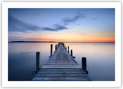 Produktbild von Poster - Poster ohne Rahmen - Sonnenuntergang See Wasser Brücke - 70x50 cm - Wand Bild - Wanddeko - Wandbilder - Kunstposter - Wandposter - Bilder - Kunstdruck - Wandbild - P2XAA70x50-2508