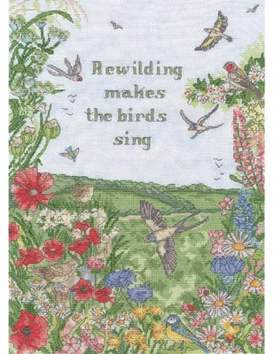 Produktbild von Bothy Threads Kreuzstich Stickpackung "Wiederverwildern und singen", Zählmuster, XAL17, 26x36cm