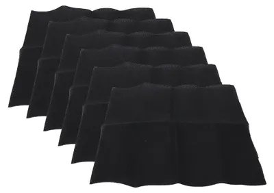 Image de Tissu en coton pour broderie au point de croix, idéal pour le tricot à la main et la création de motifs. Maille de 14 CT, parfait pour la broderie, la création de tapis et de carpettes. Couleur : noir. Modèle 6 feuilles