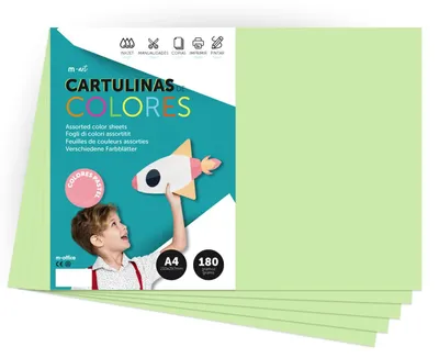 Zdjęcie produktu dla Kolorowy karton, format A4, w pastelowych kolorach, gramatura 180 g, idealny do rękodzieła i drukowania dokumentów