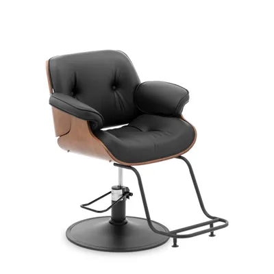 Zdjęcie produktu dla Fotel fryzjerski Expondo physa z podnóżkiem – 470–570 mm – 200 kg – czarny