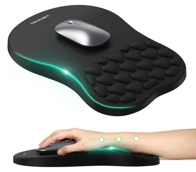 Produktbild von Ergonomisches Mauspad mit Handauflage aus Memory-Schaum 300x200 mm Schwarz
