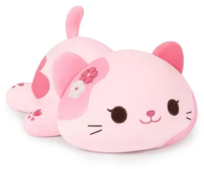 Produktbild von Plüschtier Katze Kuscheltier Stofftier Kätzchen Wurfkissen Rosa 30cm