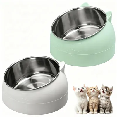 Productafbeelding van Omgoods - Set van 2 Verhoogde RVS Kattenbakken