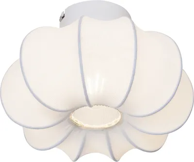 Zdjęcie produktu dla QAZQA - Japandi Japandi Lampa sufitowa I Lampa sufitowa I Lampa I Oprawa oświetleniowa Biała 27 cm - Plu Asyesha I Salon I Sypialnia - Tekstylna Okrągła - Pasuje do żarówek LED E27