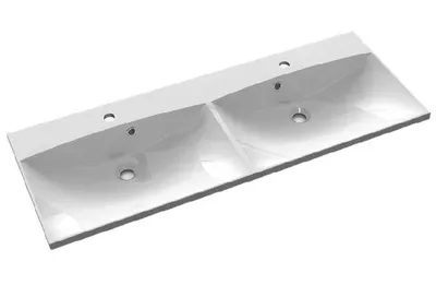 Immagine prodotto di Sapho Maria - Lavabo doppio 1200x460 mm, con sfioratore, fori per rubinetteria, bianco MA120