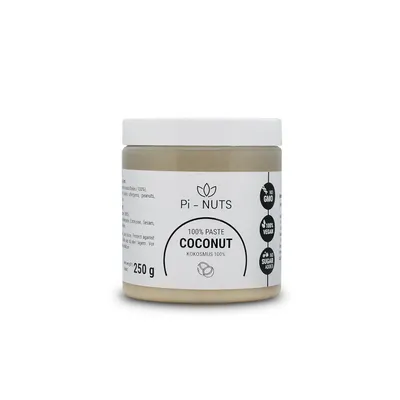 Produktbild von Pi-nuts Kokosmus 100% – 250g - Geröstete Kokosraspel - Cremiger Kokosaufstrich - Ohne Zusätze - Vegan & Natürlich