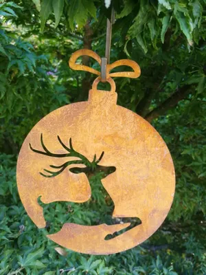 Produktbild von Edelrost Christbaumkugel Hirsch