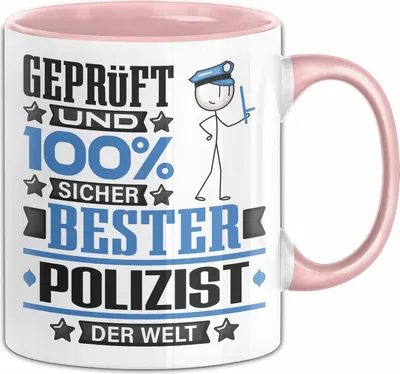 Produktbild von Polizist Geschenk Lustiger Spruch für Polizist Geschenkidee Bester Polizist Der Welt (Rosa)