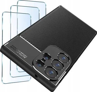 Zdjęcie produktu dla ZESTAW Etui do Samsung S25 Ultra Pancerne Carbon CASE + 3 SZTUKI SZKŁO