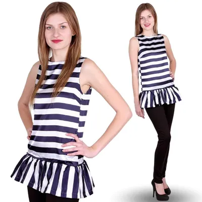 Produktbild von John Zack Atlasbluse/Top gestreift, M
