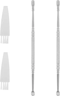 Productafbeelding van Oorreiniger Set - Oorlepeltjes - Oorsmeer Verwijderen - Antislip Handvat - 13 cm - Zilver