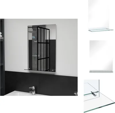 Obrázek produktu pro vidaXL Nástěnné zrcadlo s poličkou 40×60 cm z tvrzeného skla - Zrcadlo
