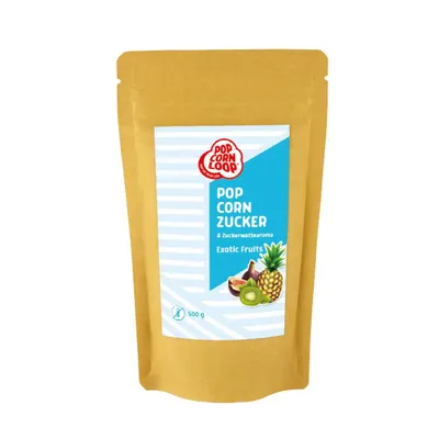 Produktbild von Popcornloop® EXOTIC FRUITS 500g Aroma perfekt geeignet für Zuckerwatte und Popcorn zum zubereiten Zuhause Premium Zuckeraroma