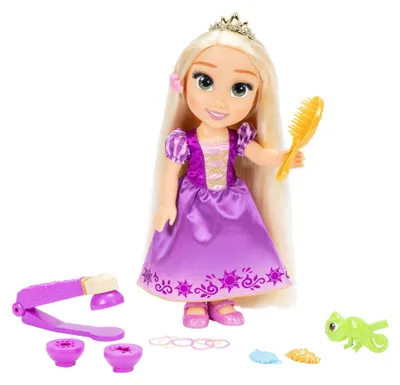 Image de Disney Princess, Raiponce, poupée lumineuse, mode, pour filles, à partir de 3 ans, convient aux garçons et aux filles, effets lumineux, multicolore