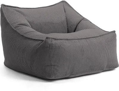 Produktbild von mokebo Sitzsack Sessel aus Cord 'Der Lümmel', XXL Sitzsack, Cord Sessel oder Sitz Sessel für Wohnzimmer und Wintergarten, auch als Riesensitzsack in 83x73x60 (BxHxT in cm) in Anthrazit