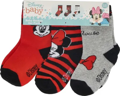 Immagine prodotto di Calzini Disney Minnie Mouse per bambini - confezione da 3 calzini morbidi e comodi con fiocco 74/80