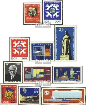 Produktbild von Briefmarken DDR 1965 Mi 1120,1122-1123,1125,1141, 1153,1159-1160,1167,1168,1178 (kompl.Ausg.) gestempelt Konferenz der Postminister