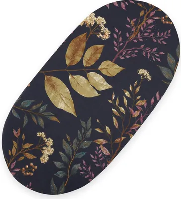 Produktbild von Baumwolllaken für Moseskorb Boho Gondel Kinderwagen 75x35 cm - Floristic marineblau