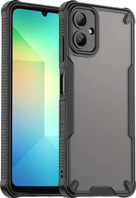 Immagine prodotto di Custodia protettiva per Samsung Galaxy A06, lato posteriore traslucido opaco, custodia paraurti in TPU Nero