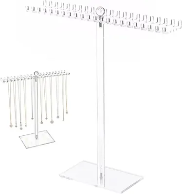 Produktbild von Acryl Schmuckständer, Transparente Kettenhalter, 40 Haken, für Halsketten, Ohrringe, Armbänder