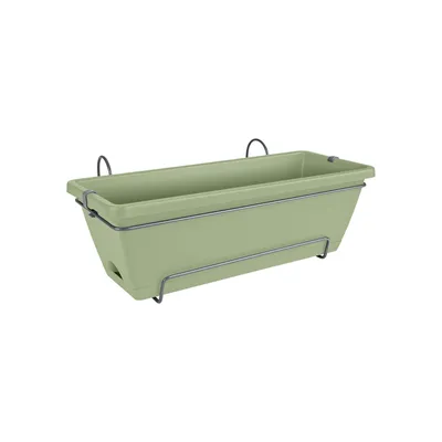 Image de Jardinière Barcelona 50cm Pistache Kit Complet, Couleur Tendance - Elho