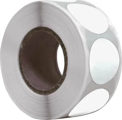Produktbild von 500 Runde Etiketten Weiß 20 mm auf Rolle - Siegel - Markierungspunkte - Leere runde Aufkleber - DULA