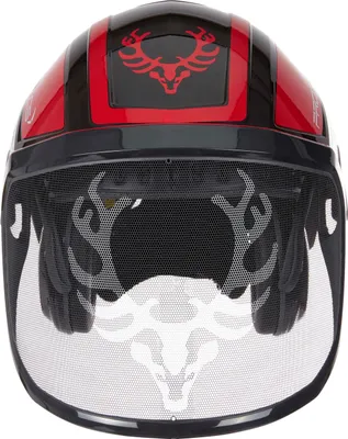 Produktbild von PROTOS® Forsthelm / Schutzhelm KOX Edition mit Gehörschutz und Visier Integral Forest Schwarz/Rot OneSize