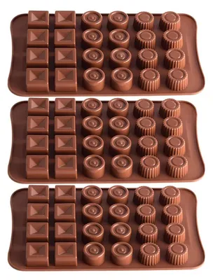 Produktbild von Schokoladenformen 3er Set Pralinen Silikon BPA Frei 72 Hohlräume