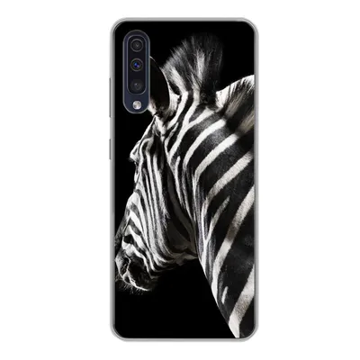 Produktbild von MuchoWow® Handyhülle Schutzhülle Hülle für Samsung Galaxy A50 Zebra - Tier - Schwarz - Porträt Silikon Softcase Handy Hülle - Mobiltelefonhülle