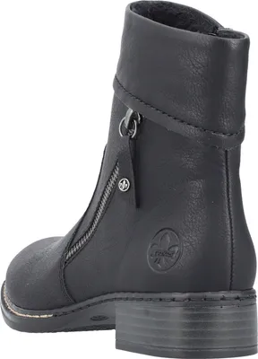 Obrázek produktu pro Rieker dámské elegantní kotníkové boty na zip s ozdobným prošíváním 73460, velikost:42 EU, barva:Black