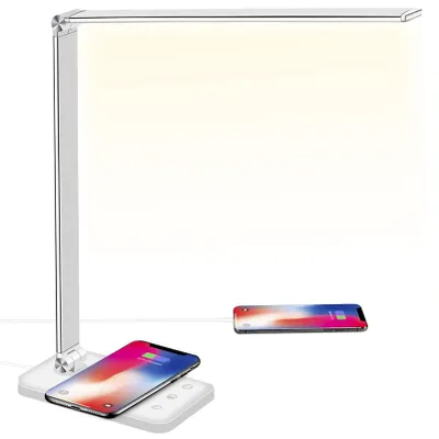 Productafbeelding van Dimbare Bureaulamp met 10 Helderheidsniveaus en Draadloos Opladen - Multifunctionele LED Lamp