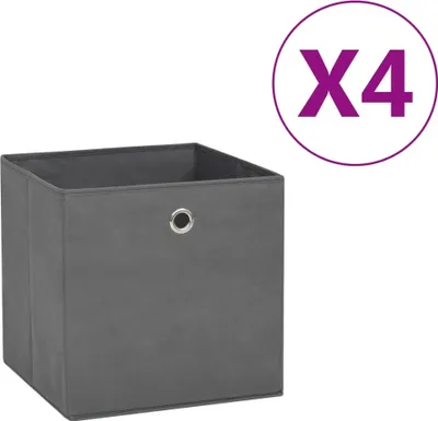Produktbild von Aufbewahrungsboxen 4 Stk. Vliesstoff 28x28x28 cm Grau