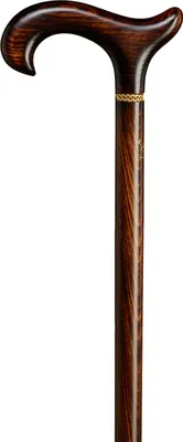 Produktbild von schlanker Designer Gehstock Gehhilfe Mini-Derby dunkel geflammt