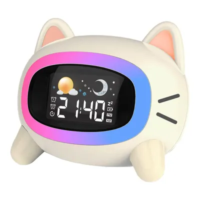 Produktbild von Wecker Digital, Wecker Kinder Lichtwecker Kinder Schlaftrainer Kinder Nachtlicht Dual Wecker Schlaftraining Soundmaschine Wiederaufladbar Kinderwecker
