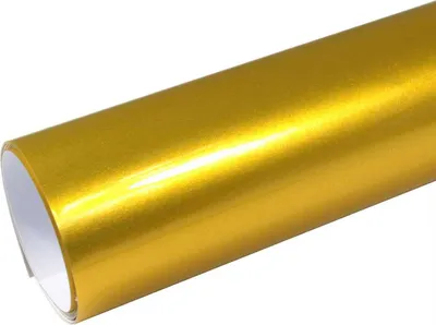 Produktbild von (9,86€/m²) Rapid Teck® Premium Candy Hochglanz Gelb Autofolie 152 cm Breite Laufmeterware selbstklebende Folie mit Luftkanälen Auto Folie