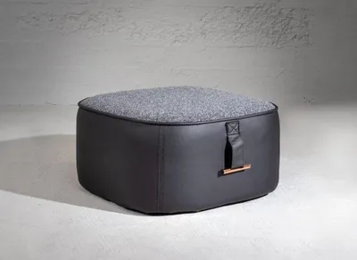 Produktbild von Stilvoll Grau Farbe Soft Hocker Kunstleder Perfekte Möbel in Wohnzimmer