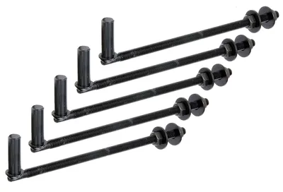 Produktbild von Alberts 5 x Kloben zum Durchschrauben, 290 mm Länge, J-Haken für Pfosten, Tauchlack