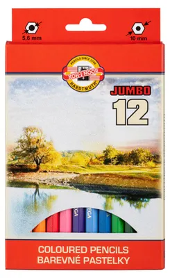 Zdjęcie produktu dla Koh-I-Noor Kredki Omega Jumbo 12 kolorów dla przedszkolaków