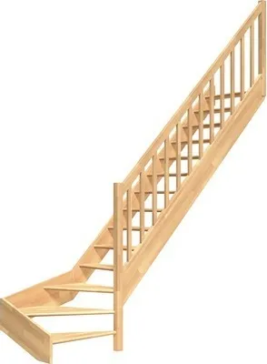 Produktbild von Pertura Wangentreppe Elenie Buche Leimholz Ohne Setzstufen Seitenwange buche 1/4-gewendelt unten rechts 83,5 cm 16 Stufe