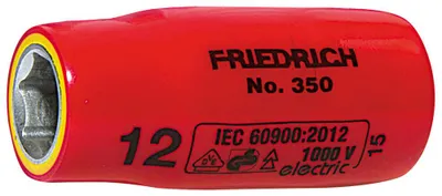 Zdjęcie produktu dla Klucz nasadowy Friedrich 1/2", DIN 744, sześciokątny, izolowany, 11 mm 350112